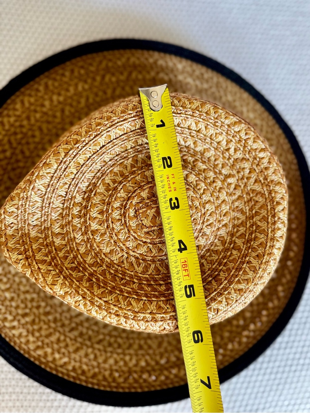 ERIC JAVITS Authentic Squishee Straw Hat UPF 50 Fedora Black Trim Patterned Band - Picture 13 of 14